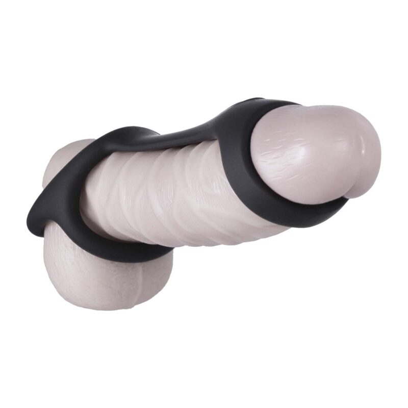 MAGIC RIDGED COCK STRAP & BALL STRETCHER-BLACK - #3302 - Image 3