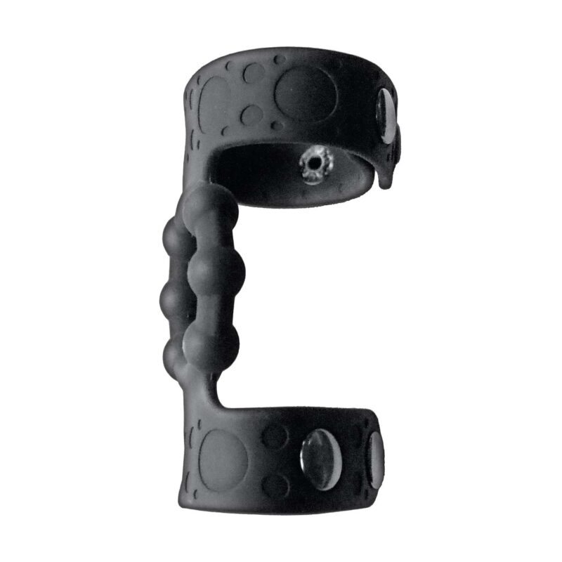 MAGIC BEADED COCK RING & ADJUSTABLE BALL STRAPS-BLACK - #3303 - Image 4