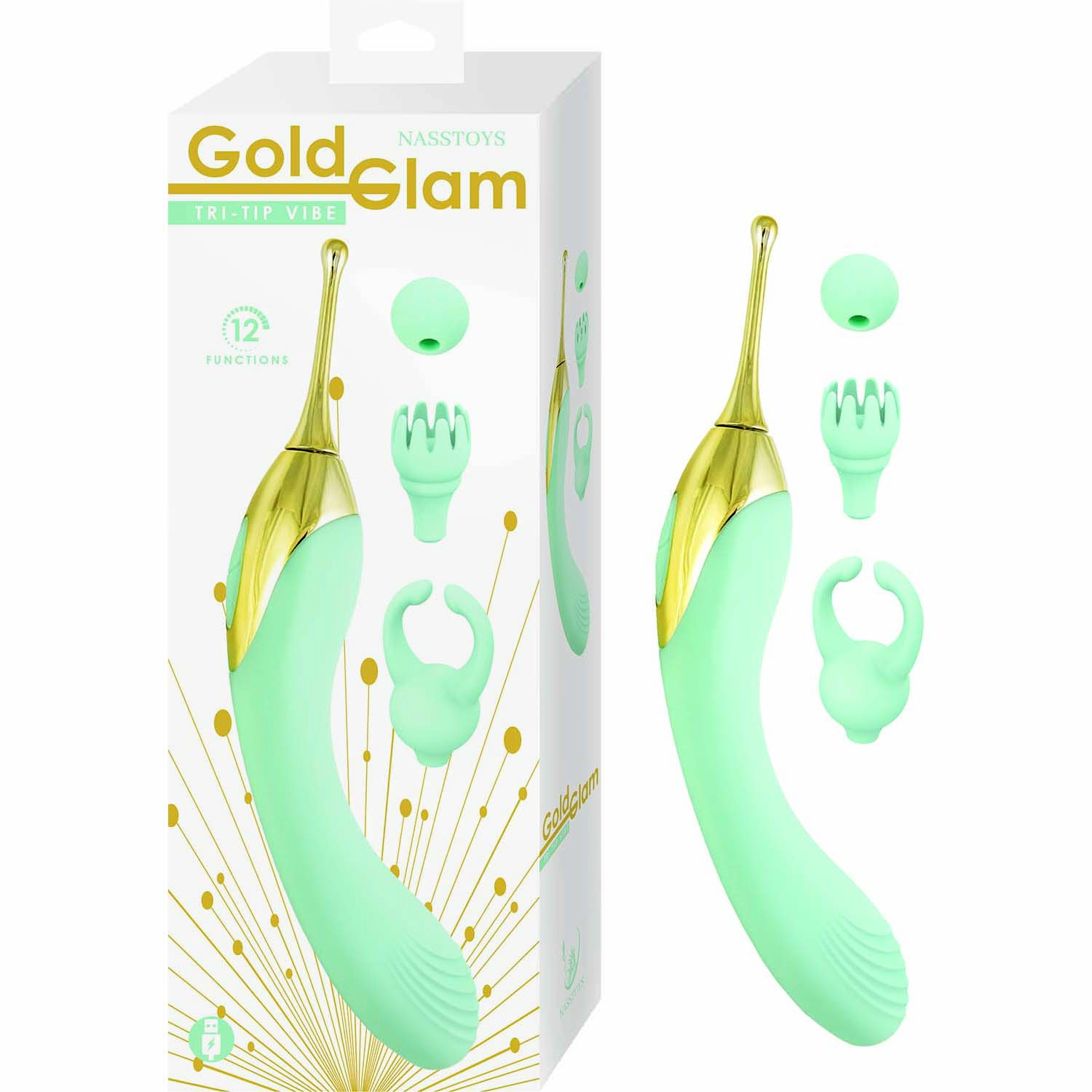 GOLD GLAM TRI-TIP VIBE-AQUA - #3331