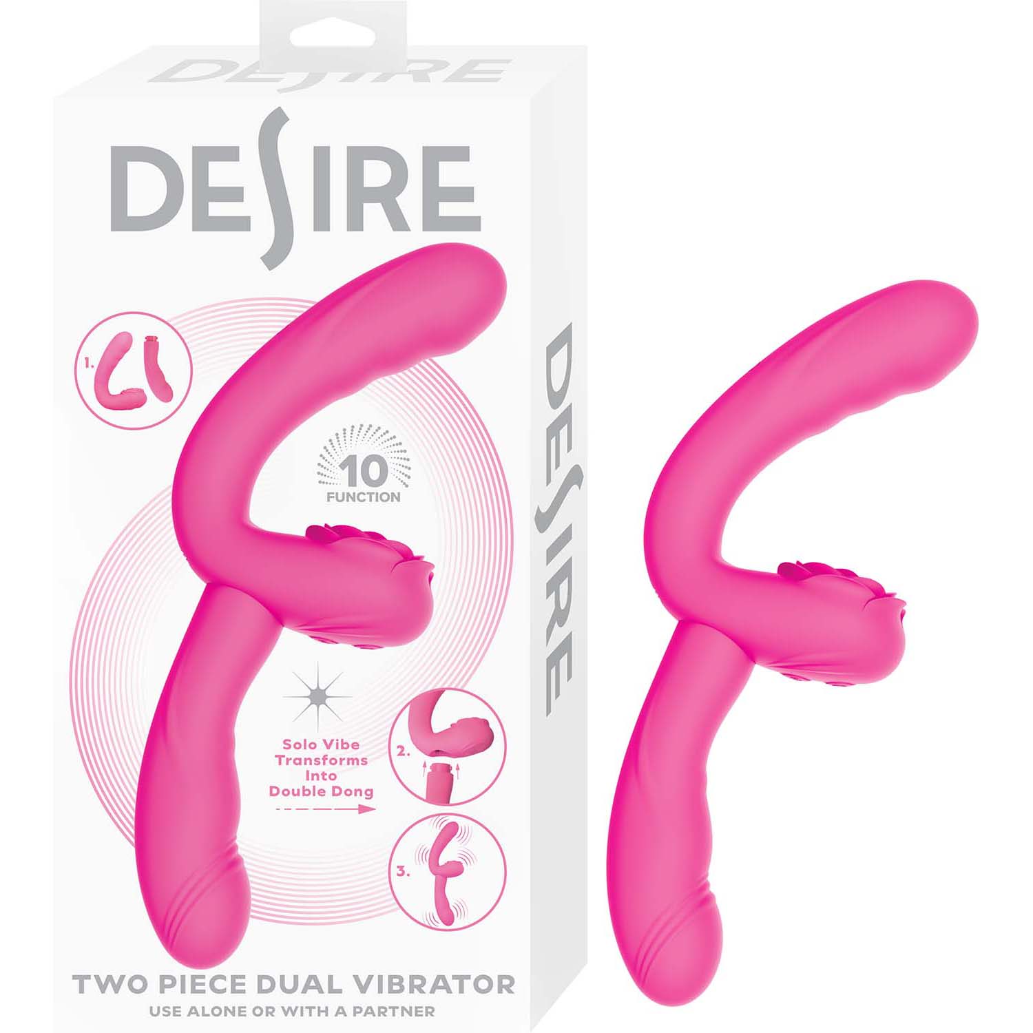 DESIRE 2 PIECE DUAL VIBRATOR-PINK - #3324-1