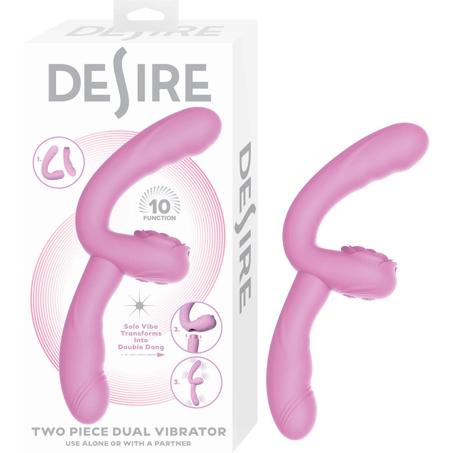 DESIRE 2 PIECE DUAL VIBRATOR-LAVENDER - #3324-2