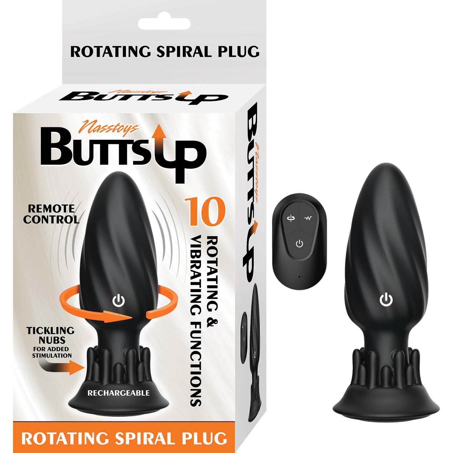 BUTTS UP ROTATING SPIRAL PLUG-BLACK - #3341