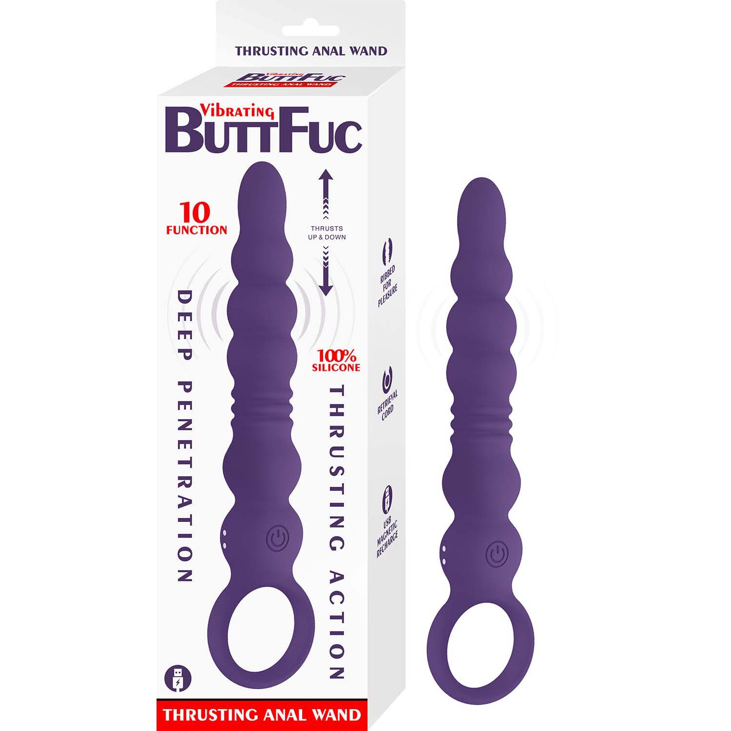 VIBRATING BUTTFUC THRUSTING ANAL WAND-PURPLE - #3343