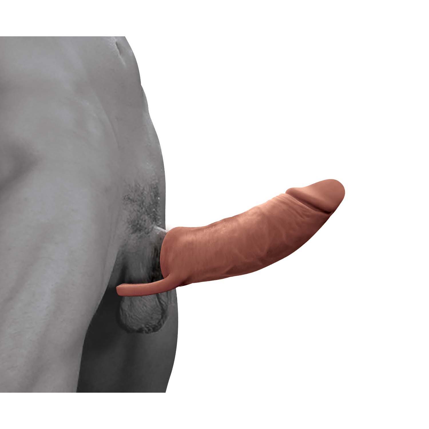 THE GREAT EXTENDER 2 IN 1 8" EXTENDER & MASTURBATOR-BROWN - #3347 - Image 4