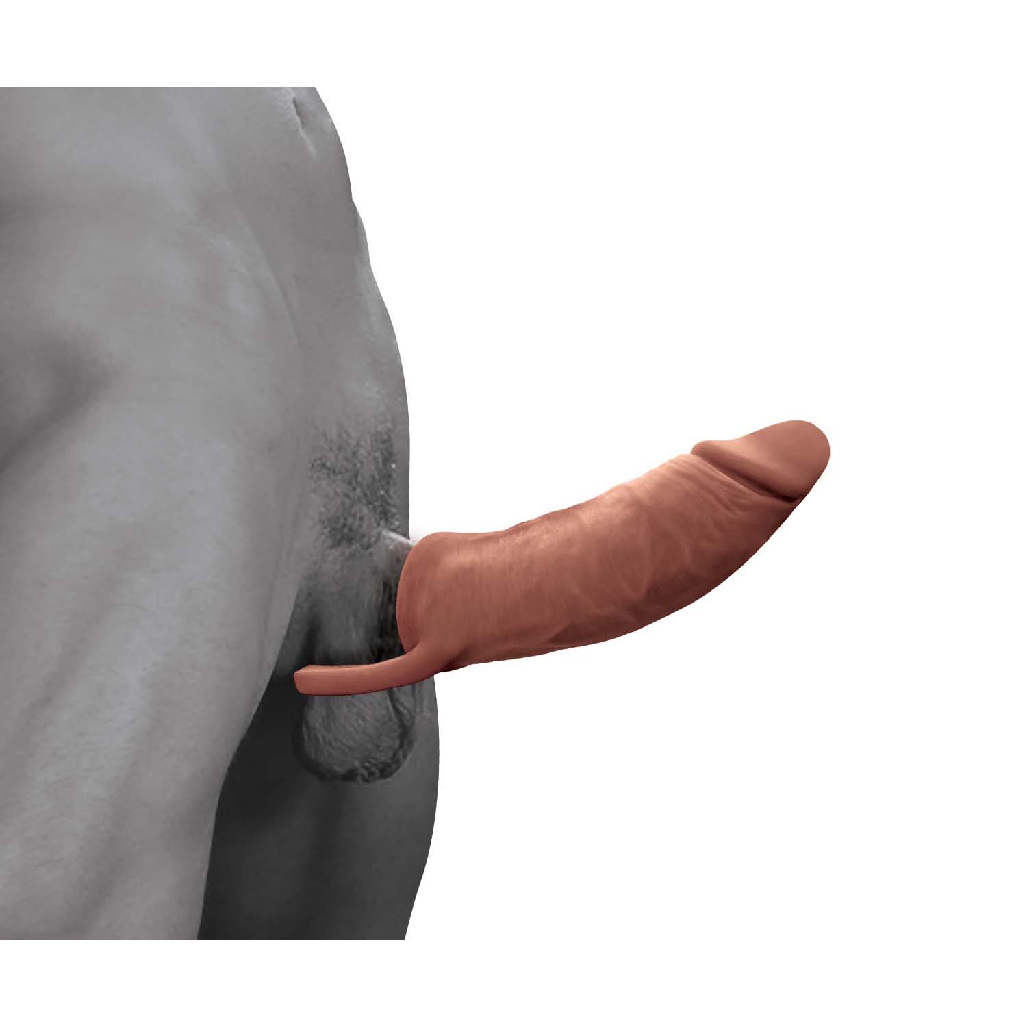 THE GREAT EXTENDER 2 IN 1 9" EXTENDER & MASTURBATOR-BROWN - #3348 - Image 4