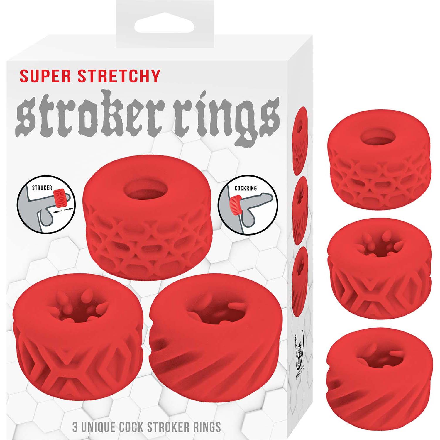 SUPER STRETCHY STROKER RINGS-RED - #3350-1
