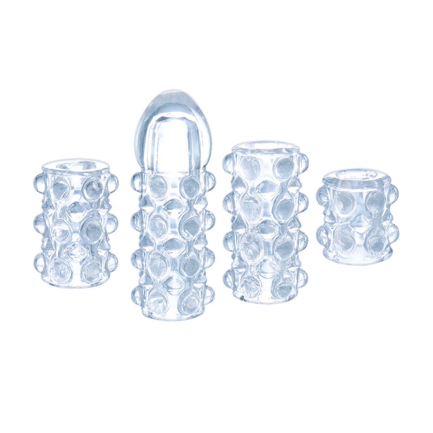 POWER SLEEVES 4 IN 1 PENIS SLEEVE ENHANCER KIT-CLEAR - #3369 - Image 2