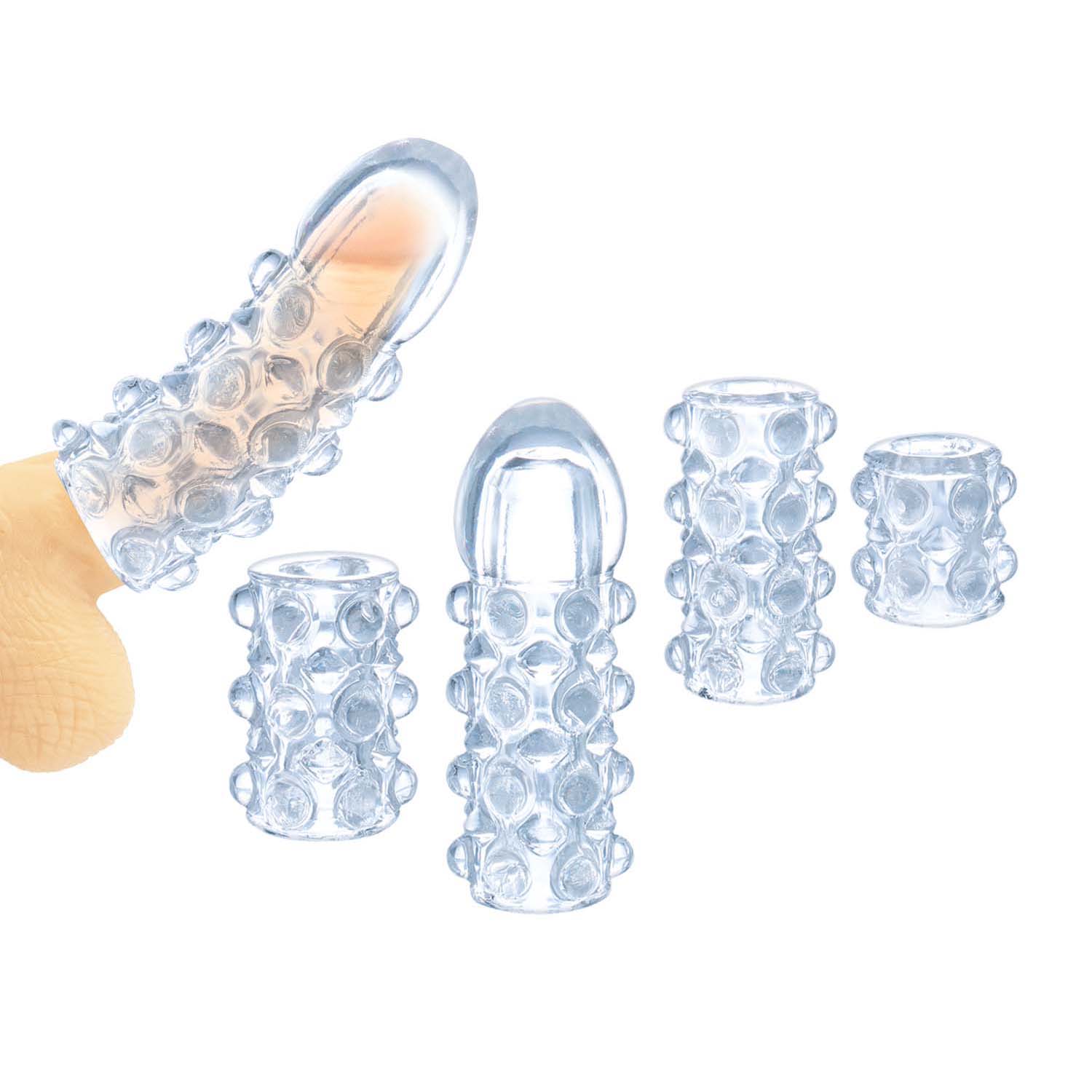 POWER SLEEVES 4 IN 1 PENIS SLEEVE ENHANCER KIT-CLEAR - #3369 - Image 3