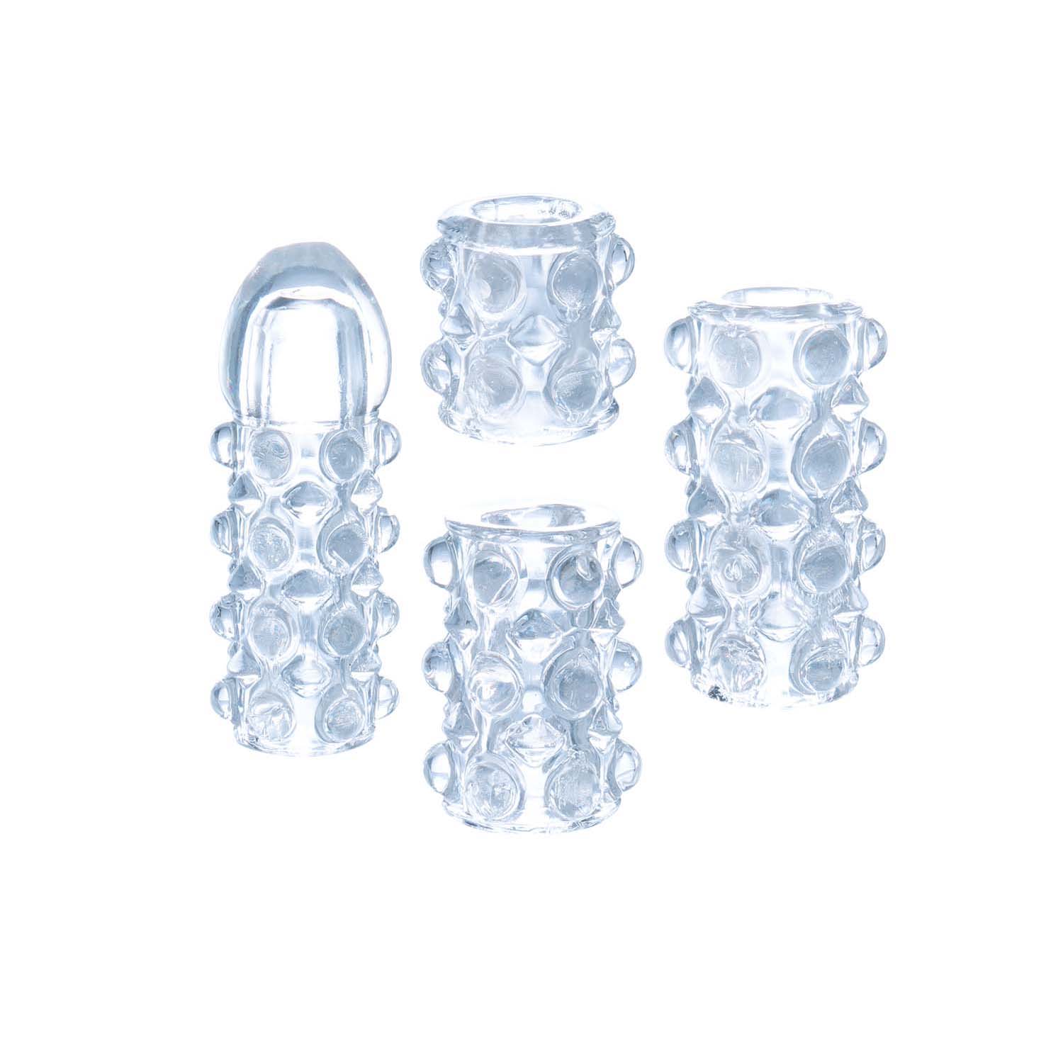 POWER SLEEVES 4 IN 1 PENIS SLEEVE ENHANCER KIT-CLEAR - #3369 - Image 4
