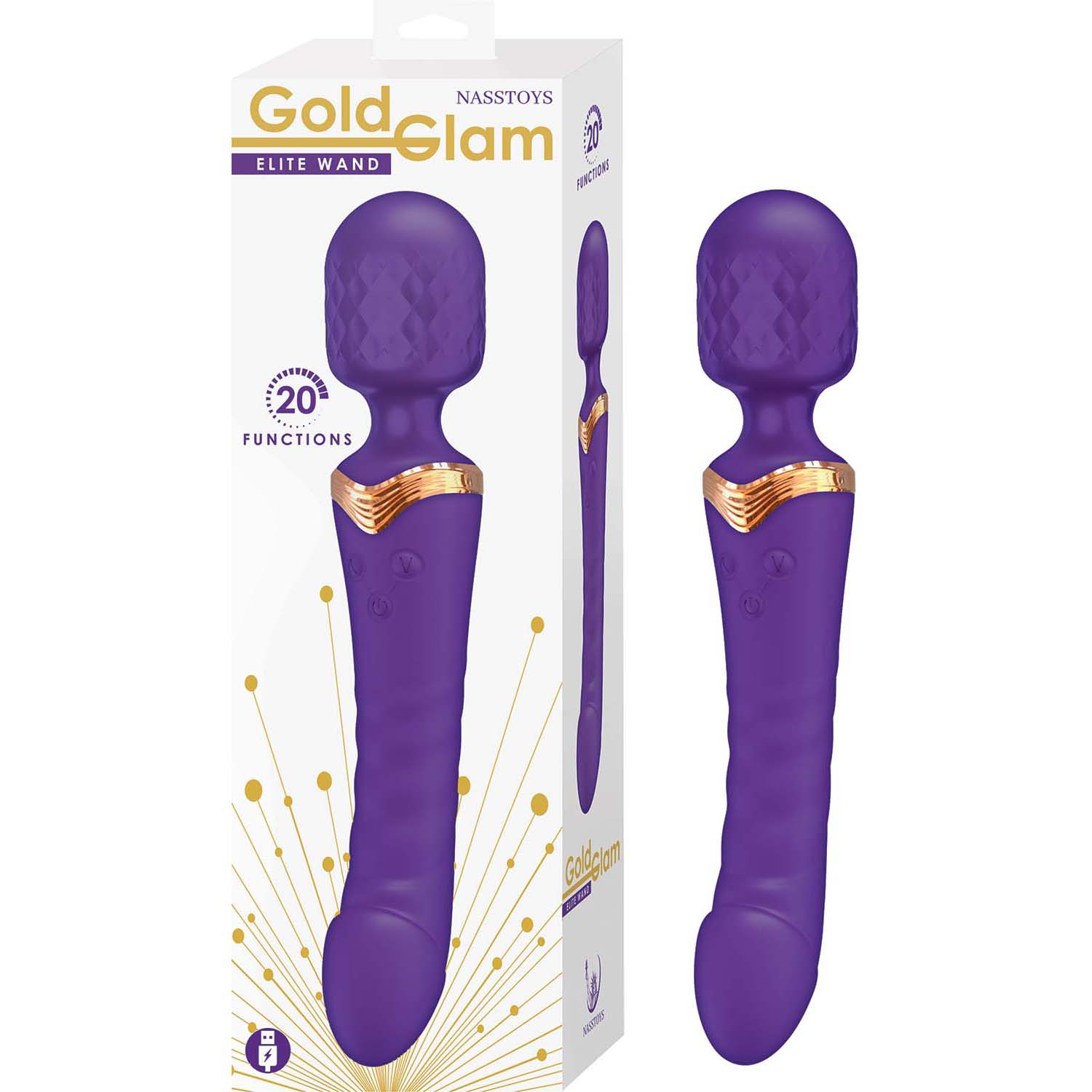 GOLD GLAM ELITE WAND-PURPLE - #3358-2