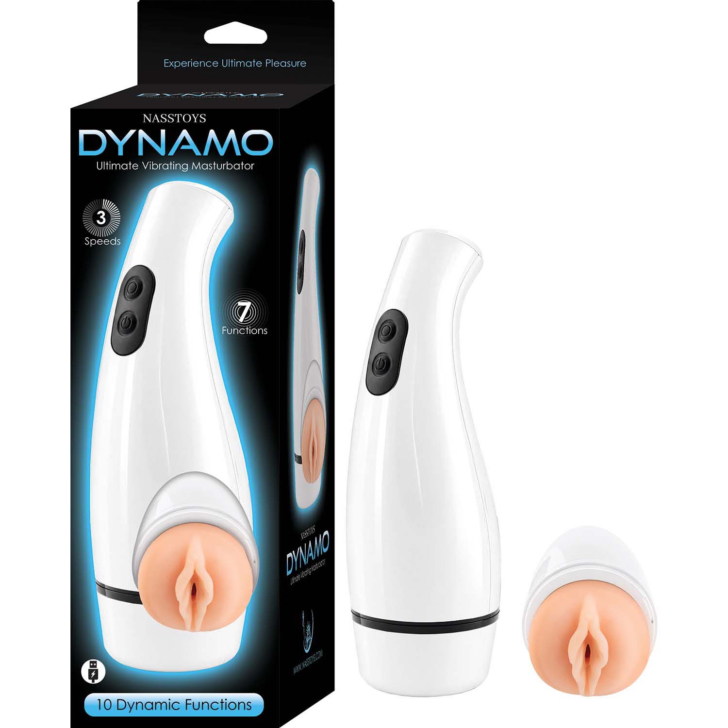 DYNAMO ULTIMATE VIBRATING MASTURBATOR-WHITE - #3364-1